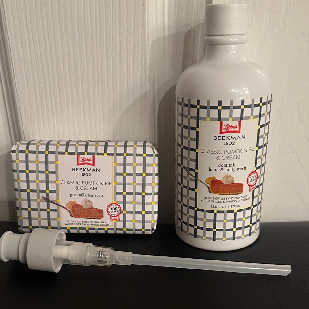 Limited Edition Beekman 1802 Libby’s Pumpkin Pie & Cream Body Wash and Soap set